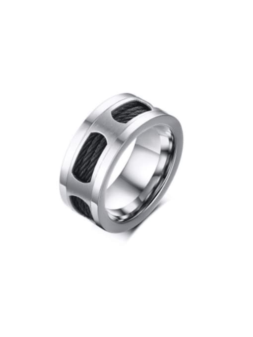 CONG Stainless steel Geometric Vintage Band Ring 0