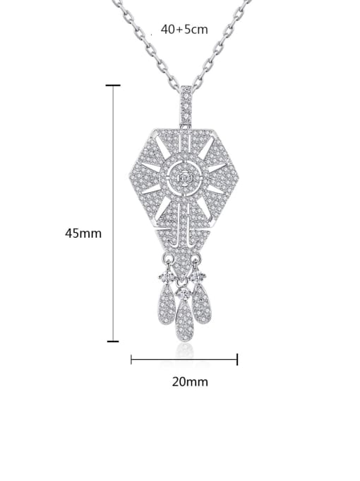 BLING SU Copper Cubic Zirconia Geometric Luxury Necklace 2