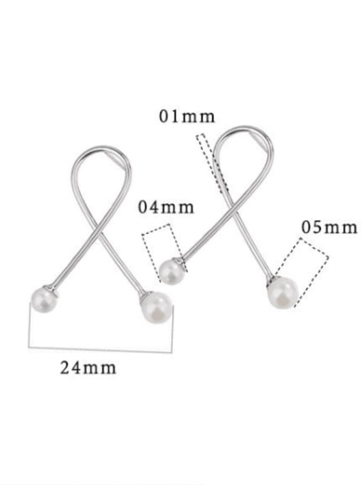HAHN 925 Sterling Silver Cross Minimalist Drop Earring 2