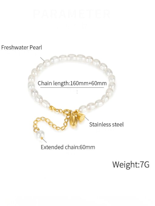 Open Sky Stainless steel Freshwater Pearl Geometric Minimalist Bracelet 4
