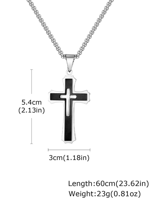 Steel black pendant without chain Stainless steel Cross Minimalist Regligious Necklace