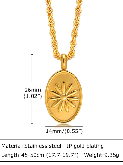 PN 1611 gold chain length 45 +5cm Titanium Steel Geometric Hip Hop Necklace