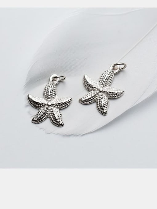FAN 925 Sterling Silver With Black Gun Plated Cute Sea Star Pendant  DIY Jewelry Accessories 3
