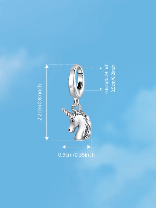 Jare 925 Sterling Silver Minimalist Unicorn  Pendant 2