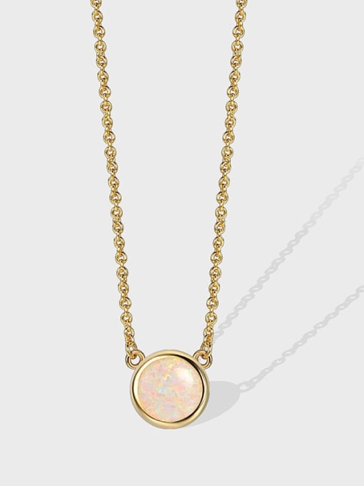 CHARME Brass Opal  Geometric Minimalist Necklace 0