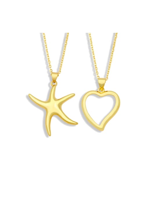 CC Brass Hollow Heart Minimalist Necklace
