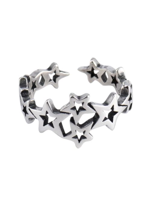 XBOX 925 Sterling Silver Hollow Star Vintage Band Ring