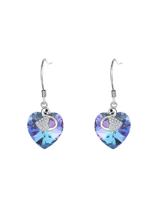 JYEH 023 Earrings (Gradual Purple) 925 Sterling Silver Austrian Crystal Heart Classic Necklace