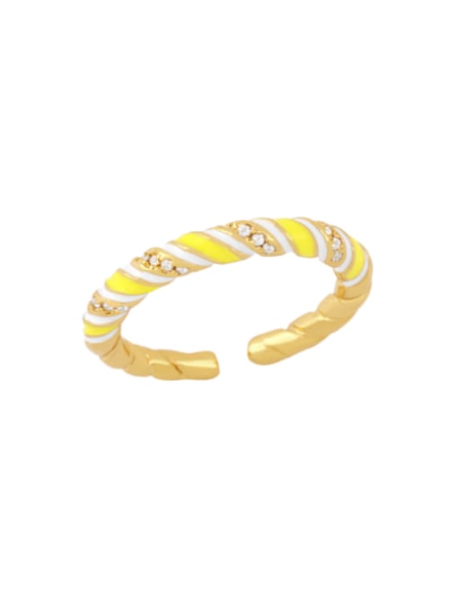 CC Brass Enamel Geometric Minimalist Band Ring 3