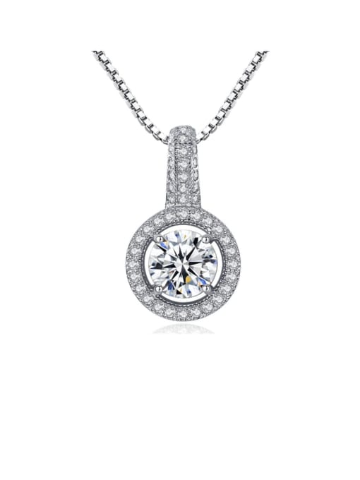 CCUI 925 Sterling Silver Micro Setting Zircon Crystal  Necklace 0