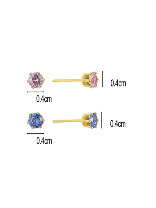 CHARME Brass Cubic Zirconia Geometric Dainty Stud Earring 1