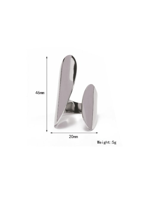 A TEEM Titanium Steel Irregular Minimalist Band Ring 2
