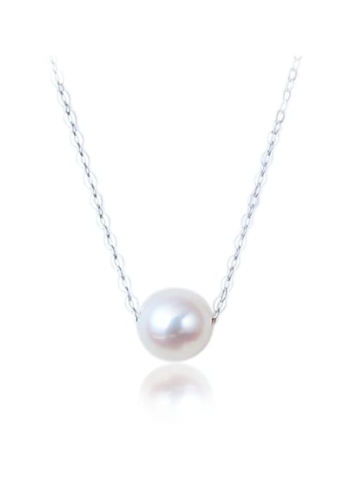 DAKA S925 sterling silver single pearl necklace