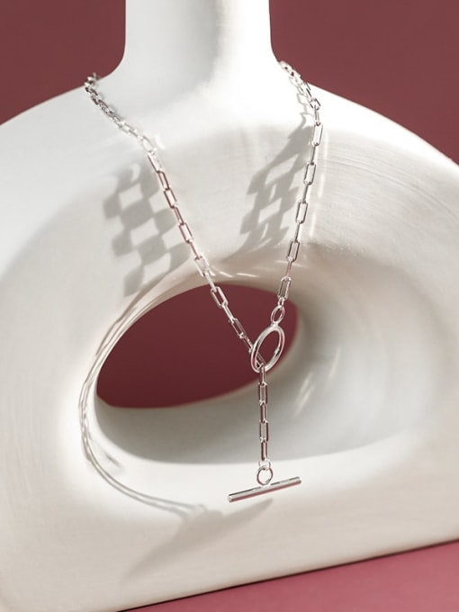 DAKA 925 Sterling Silver Hollow Round Minimalist Necklace 3