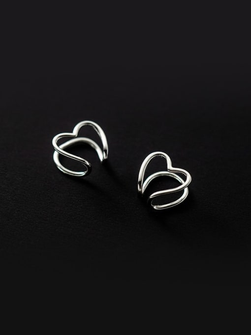 Rosh 925 Sterling Silver Heart Minimalist Clip Earring 0