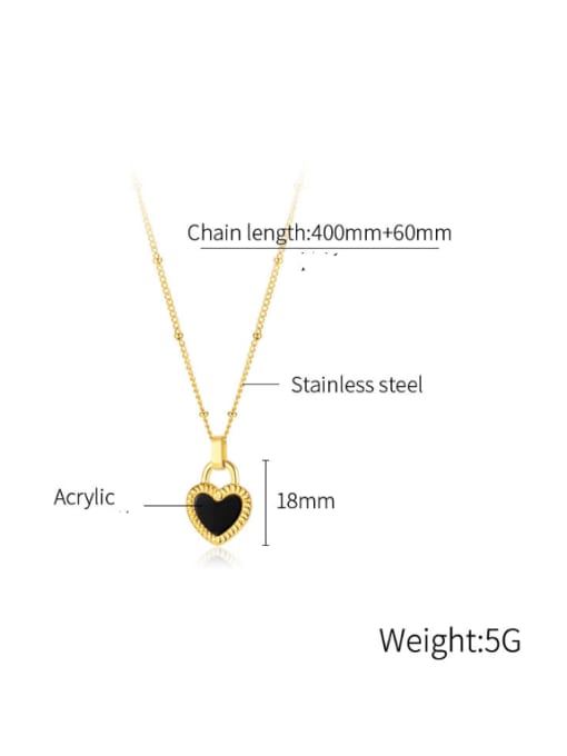 Open Sky Stainless steel Acrylic Heart Minimalist Necklace 4