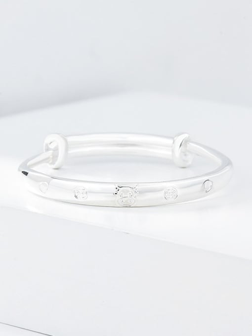 XBOX 925 Sterling Silver Cute cattle Band Bangle 0