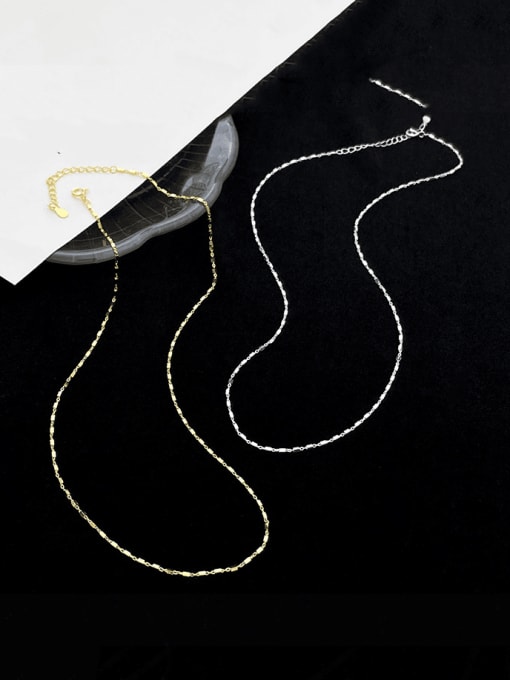 BeiFei Minimalism Silver 925 Sterling Silver Irregular Minimalist Chain Necklace