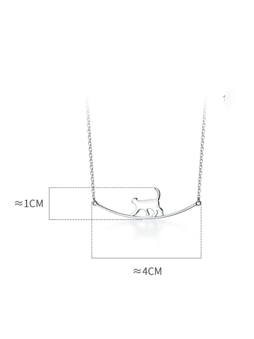 Rosh 925 Sterling Silver Cute Cat  Necklace 2