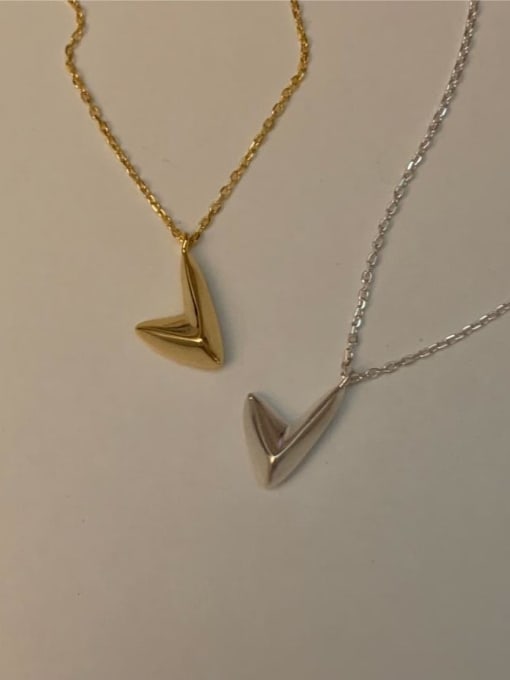 Boomer Cat 925 Sterling Silver Triangle Minimalist Necklace
