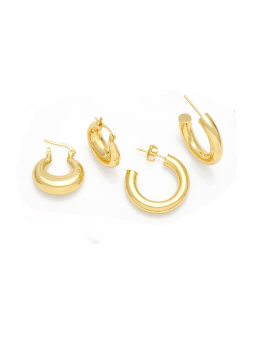 CC Brass Geometric Minimalist Hoop Earring 0