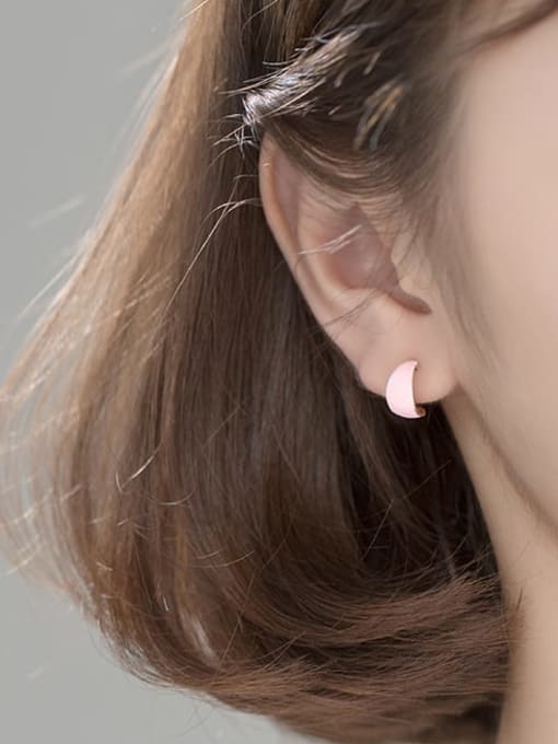 Rosh 925 Sterling Silver Enamel Geometric Minimalist Stud Earring 2