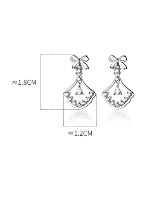 Rosh 925 Sterling Silver Cubic Zirconia Butterfly knot sector Classic Drop Earring 3