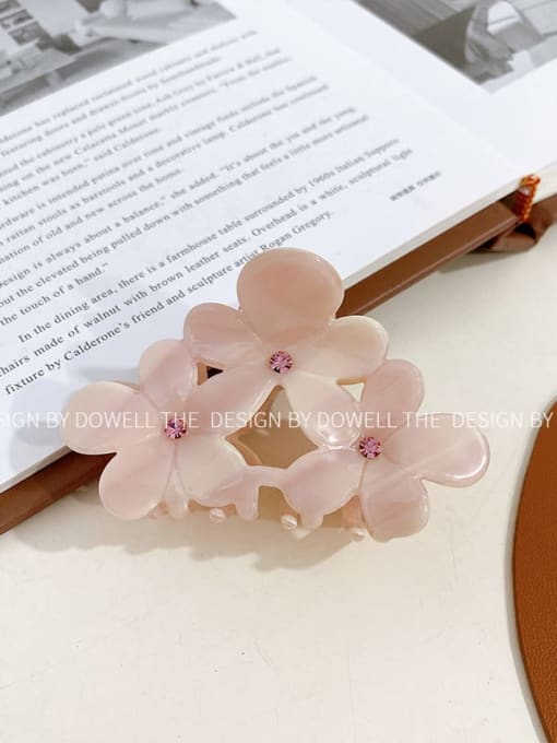 Tender pink 7.8cm Cellulose Acetate Minimalist Flower Alloy Multi Color Jaw Hair Claw