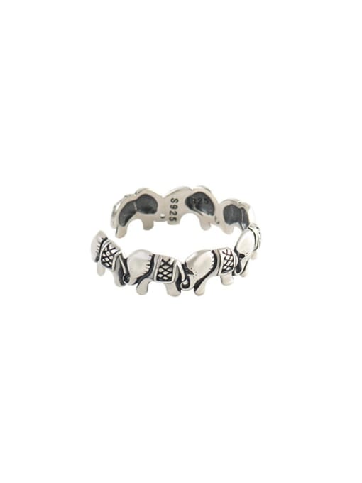XBOX 925 Sterling Silver Elephant Vintage Band Ring 0