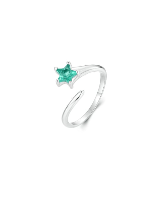 Jare 925 Sterling Silver Cubic Zirconia Star Minimalist Band Ring 0