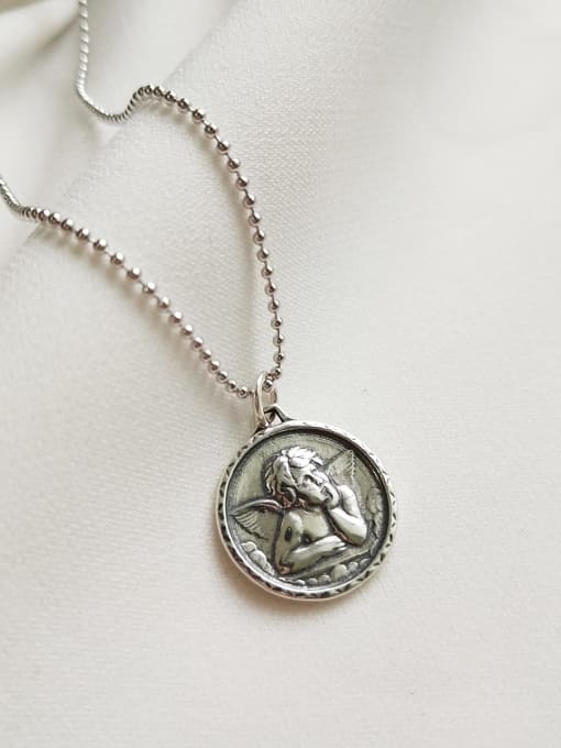 Boomer Cat 925 Sterling Silver Guardian Angel Necklace