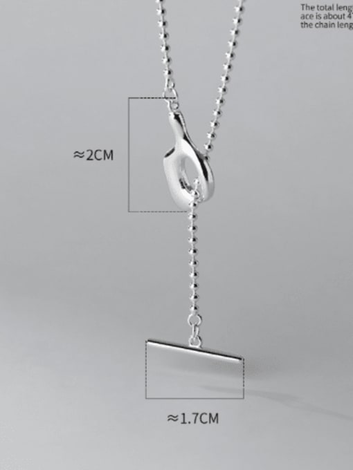 Rosh 925 Sterling Silver Geometric Minimalist Bead  Chain Necklace 2