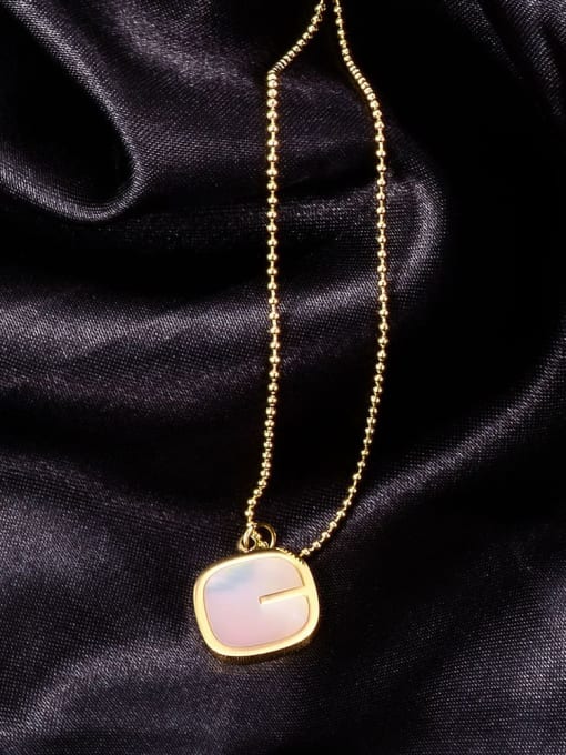 A TEEM Titanium Shell Square Minimalist Necklace 1