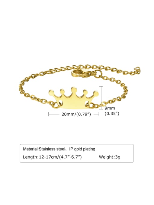 LI MUMU Stainless steel Crown Minimalist Link Bracelet 4
