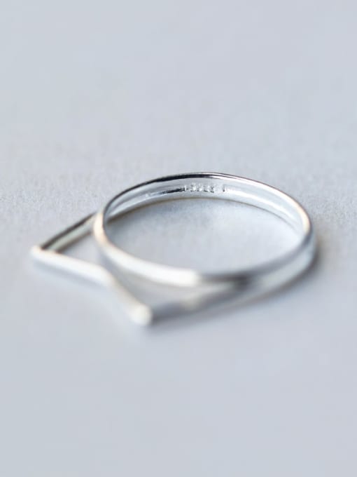 Rosh 925 Sterling Silver Hollow  Geometric Minimalist Free Size Ring 2