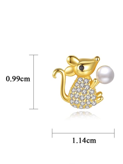 CCUI 925 Sterling Silver Cubic Zirconia Mouse Minimalist Stud Earring 4