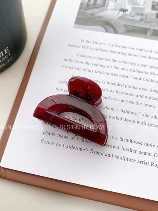 Wine red semicircle Trend Geometric Alloy Resin Jaw Hair Claw