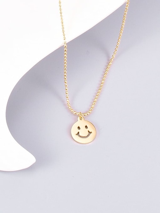 A TEEM Titanium Bead chain Minimalist Smiley pendant Necklace 2