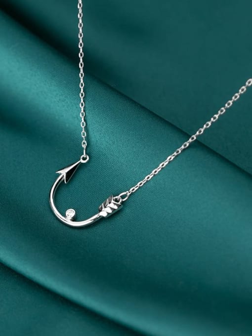 Rosh 925 sterling silver simple fashion U-shaped Pendant Necklace 1