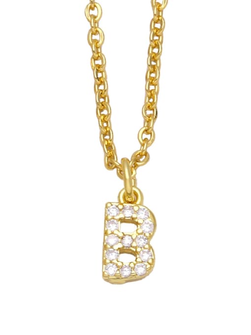 CC Brass Cubic Zirconia Letter Vintage Necklace 1