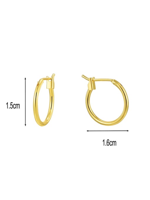 Gold round earrings 16mm Brass Geometric Minimalist Hoop Earring