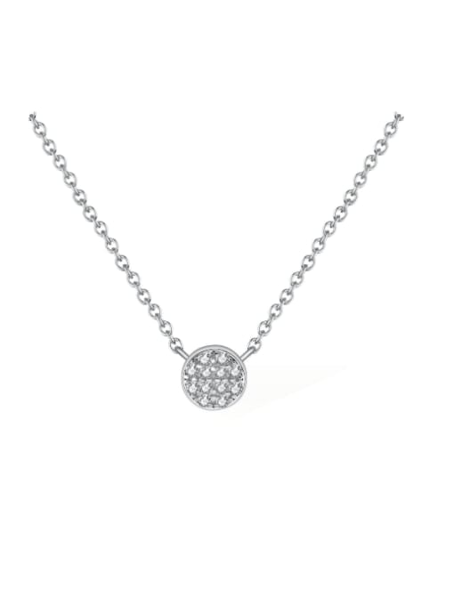 Platinum, chain length 40 +5CM, 1.21g 925 Sterling Silver Cubic Zirconia Geometric Minimalist Necklace