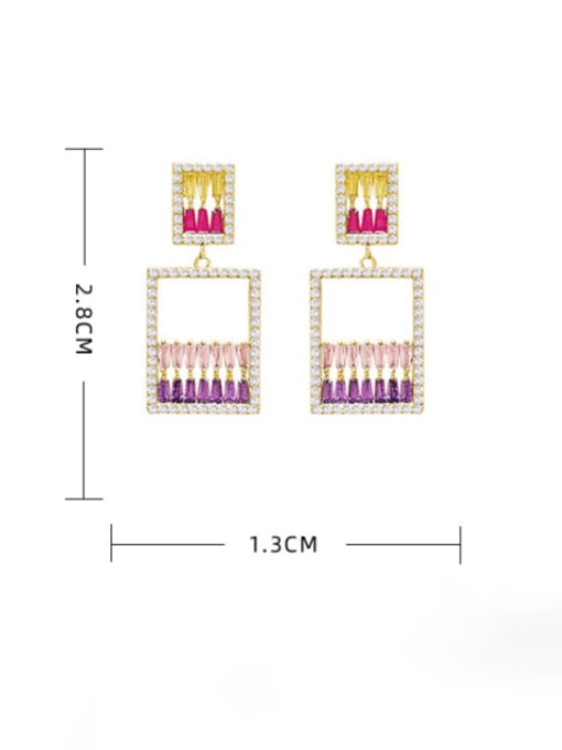 Luxu Brass Cubic Zirconia Geometric Dainty Drop Earring 4