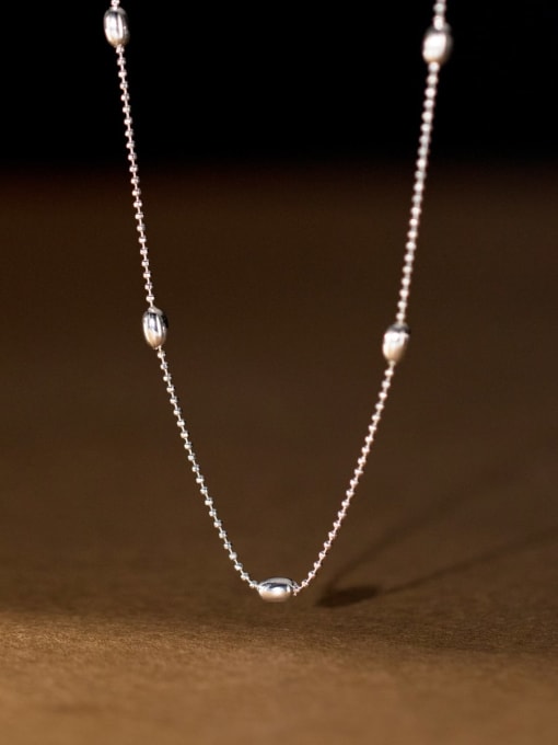 Rosh 925 Sterling Silver Bead Geometric Minimalist Necklace 1