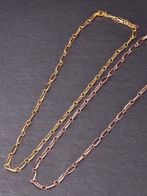 A TEEM Titanium Minimalist hollow chain Necklace 0