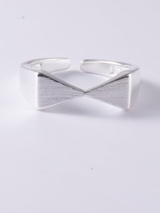 XBOX 925 Sterling Silver Smooth Bowknot Minimalist Band Ring 0