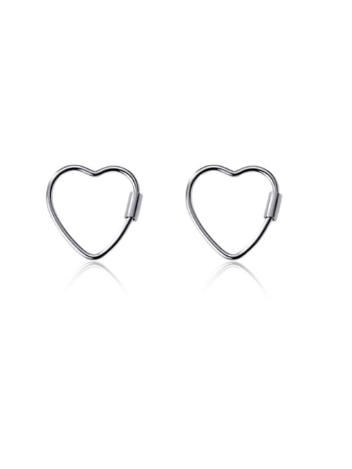 Rosh 925 Sterling Silver Heart Minimalist Huggie Earring 3