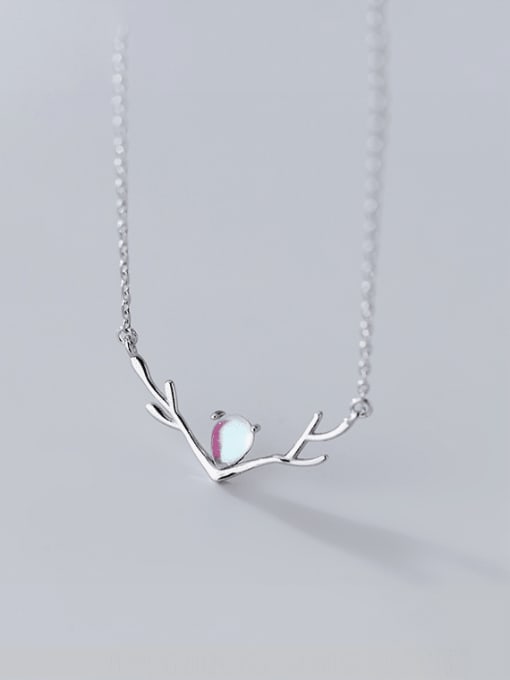 Rosh 925 Sterling Silver Opal Deer Minimalist Christmas Necklace 2