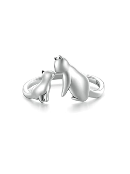 Jare 925 Sterling Silver Icon Cat Cute Band Ring 0