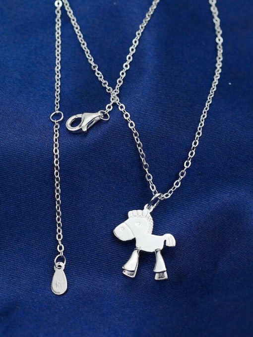 A TEEM 925 Sterling Silver Horse Cute Necklace 2